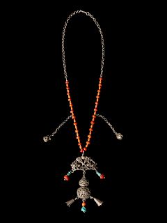 A Chinese Silver Necklace
Length 24 1/2 in., 62 cm. 