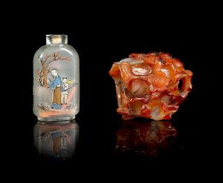 Two Chinese Scholar's Objects
Snuff Bottle: height 2 1/2 in., 5 cm.