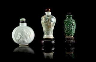 Three Chinese Porcelain Snuff Bottles
Largest: height 2 3/4 in., 7 cm. 