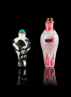 Two Chinese Peking Glass Snuff Bottles
Taller: height 3 1/4 in., 8.3 cm. 