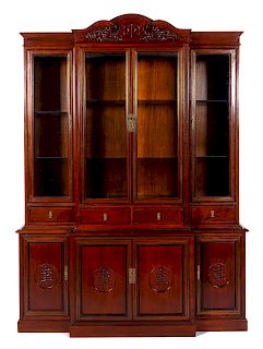 A Large Chinese Hongmu Displaying Cabinet
Height 97 1/2 x width 72 x depth 20 in., 248 x 183 x 51 cm.