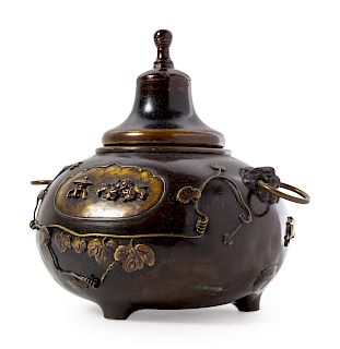 A Japanese Bronze Incense Burner
Height 9 in., 23 cm.