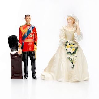 ROYAL DOULTON PRINCE OF WALES AND LADY DIANA FIGURINES