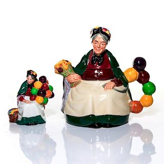 2 DOULTON TEAPOT AND FIGURINE, THE OLD BALLOON SELLER