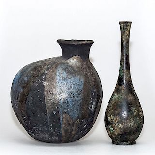 TWO ANTIQUE AND CONTEMPORARY STYLE VASES