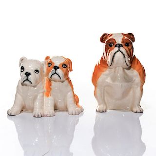 SET OF 2 SMALL DOULTON DOG FIGURES, SEATED BULLDOGS