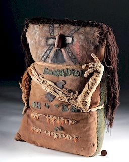 Rare Chancay Textile, Copper & Feather Mummy Bundle