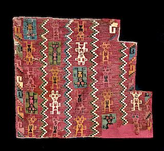 Inca Polychrome Textile Fragment w/ Abstract Animals