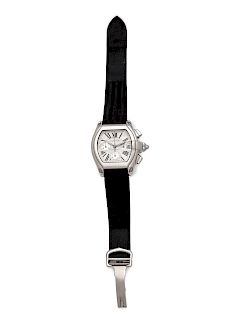 Cartier, Stainless Steel Ref. 2618 'Roadster' Chronograph Wristwatch 