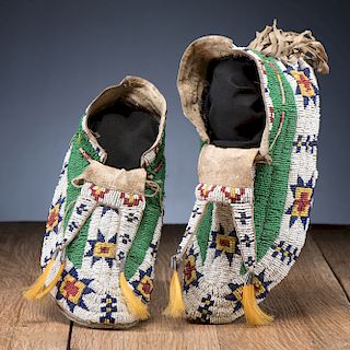 Sioux Beaded Hide Moccasins