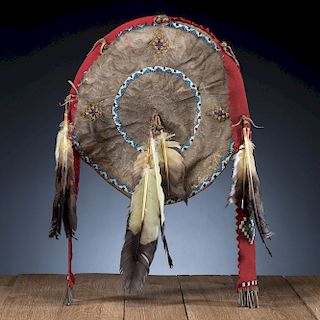Apache Beaded Hide Dance Shield