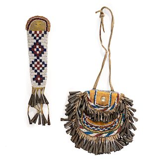Apache and Comanche Beaded Hide Bags, Collected by William A. Weikamp (ca. 1869-1939), Oklahoma