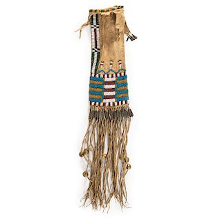 Cheyenne Beaded Hide Tobacco Bag, From the Stanley B. Slocum Collection, Minnesota