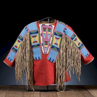 Apsaalooke (Crow) Child's Beaded Wool Shirt, From the Stanley B. Slocum Collection, Minnesota