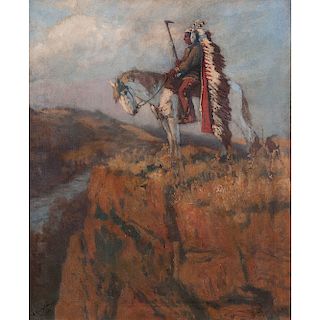 Oscar Berninghaus (American, 1874-1952) Oil on Canvas