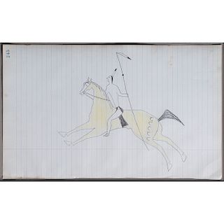 Jaw, Okicize Tawa, (Hunkpapa Sioux, 19th century) Attributed, Ledger Drawing, From the Amidon Ledger Book