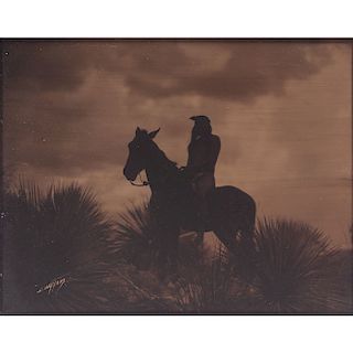 Edward Curtis (American, 1868-1952) Orotone, The Scout-Apache