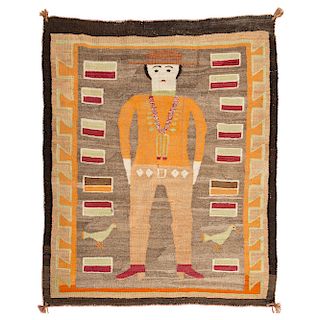 Navajo Pictorial Weaving / Rug, of a Cowboy