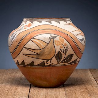 Zia Four-Color Polychrome Pottery Jar