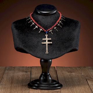 Isleta Silver Necklace with Carnelian Beads