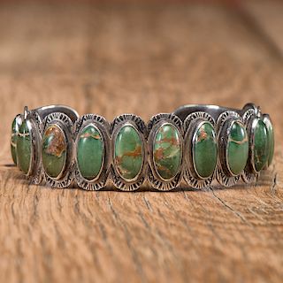 Navajo Silver and Turquoise Bracelet, Proceeds to benefit ATADA