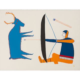 Jessie Oonark (Inuit, 1906-1985) Silkscreen on Paper, From the Collection of William Rose, Illinois