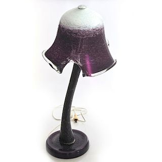 LARGE GLASS MUSHROOM LAMP
