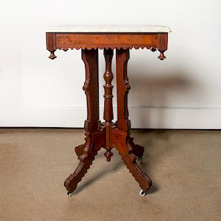VICTORIAN PEDESTAL-BASE MARBLE TABLE