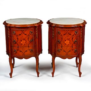 2 MILANO FURNITURE COMPANY MARQUETRY COMMODES