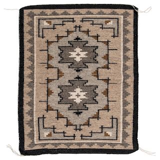 James Sherman (Dine, 20th century) Navajo Two Grey Hills Sampler Weaving / Rug, From the Robert B. Riley Collection, Illinois
