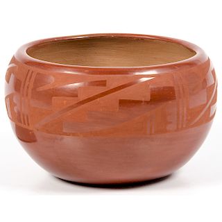 Juanita Gonzales (San Ildefonso, 1909-1988) Painted Pottery Bowl 