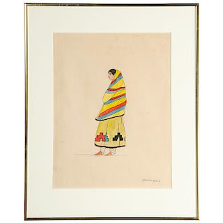 Beatien Yazzie (Dine, 1928-2012) Watercolor on Paper, From The Harriet and Seymour Koenig Collection, New York