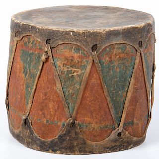 Cochiti Painted Wood Drum