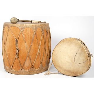 Pueblo Drum with Beater PLUS, From The Harriet and Seymour Koenig Collection, New York