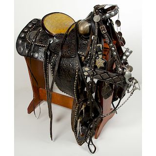 L.V. Frazer Parade Saddle, Bridle, and Breastplate, From the Art Gerber Collection, Indiana