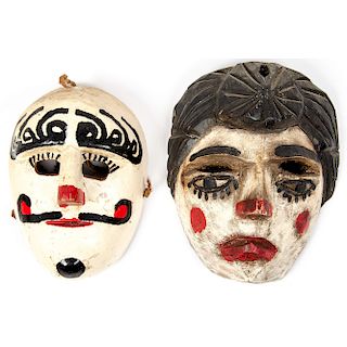 Mexican Brightly Painted Figural Masks, From The Harriet and Seymour Koenig Collection, New York