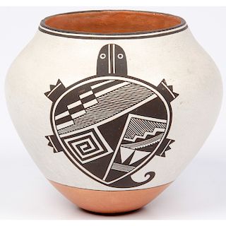 Anita Lowden (Acoma, 1930s-1970s) Pottery Bowl, with Turtles, From The Harriet and Seymour Koenig Collection, New York
