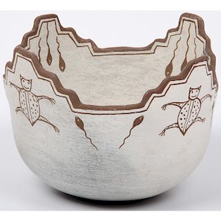 Myra Eriacho (Zuni, 1908-1983) Polychrome Pottery Bowl, From The Harriet and Seymour Koenig Collection, New York