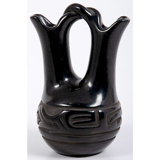 Legoria Tafoya (Santa Clara, 1911-1984) Pottery Wedding Vase, From the Stanley Slocum Collection, Minnesota 