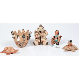 Collection of Jemez Pottery Storytellers
