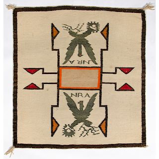 Navajo Pictorial Weaving / Rug, with NRA Logo