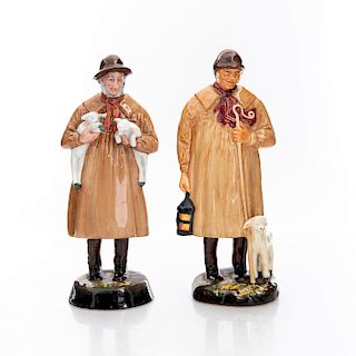2 ROYAL DOULTON FIGURINES, THE SHEPHERD AND LAMBING TIME