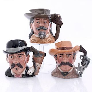 3 MID SIZE ROYAL DOULTON CHARACTER JUGS, THE WILD WEST