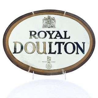 ROYAL DOULTON GLASS AND METAL ADVERTISING SIGN