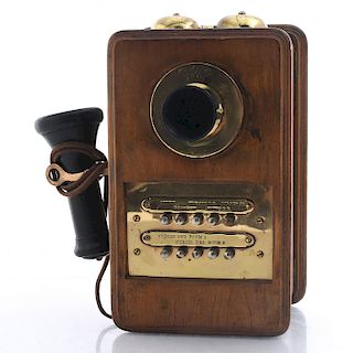 COUCH & SEELEY WOODEN INTERCOM TELEPHONE