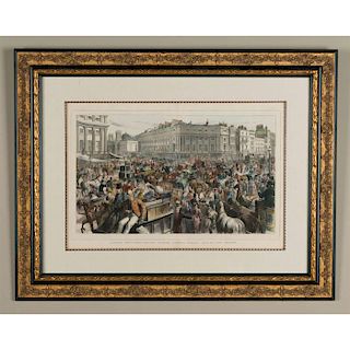 VICTORIAN ENGRAVED PRINT, LONDON SKETCHES REGENT CIRCUS