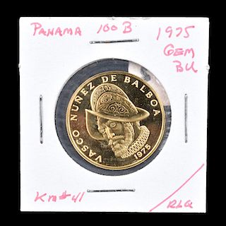 1975 Republic of Panama Proof Gold 100 Balboas