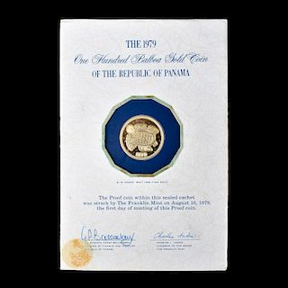 1979 Republic of Panama Proof Gold 100 Balboas