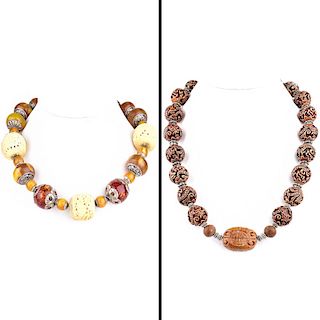 Two (2) Vintage Chunky Bead Necklaces