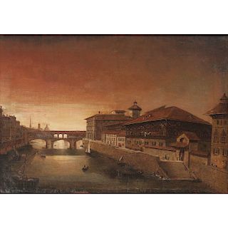 Oil on Canvas, View of Florence, Italy